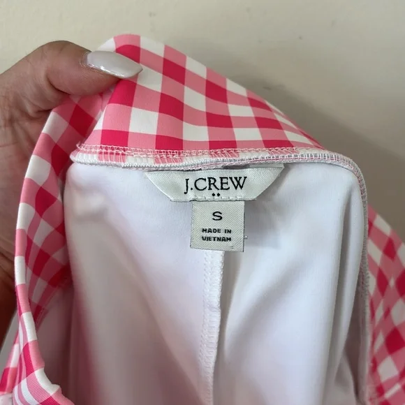 J.Crew Pink White Gingham Plaid High Rise Active Skort Size Small - Picture 9 of 10